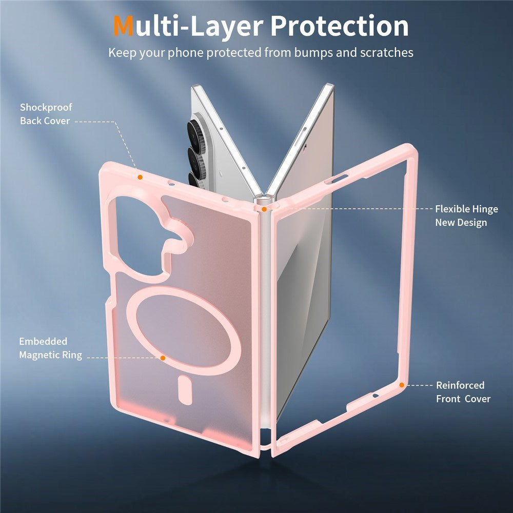 Samsung Galaxy Z Fold8 Mat Fleksibelt Plast Bagside Cover - MagSafe Kompatibel - Lyserød