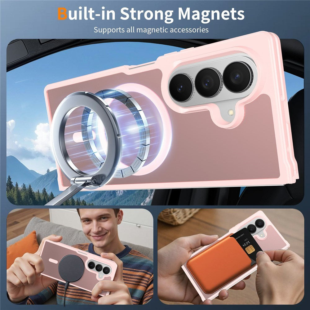 Samsung Galaxy Z Fold8 Mat Fleksibelt Plast Bagside Cover - MagSafe Kompatibel - Lyserød