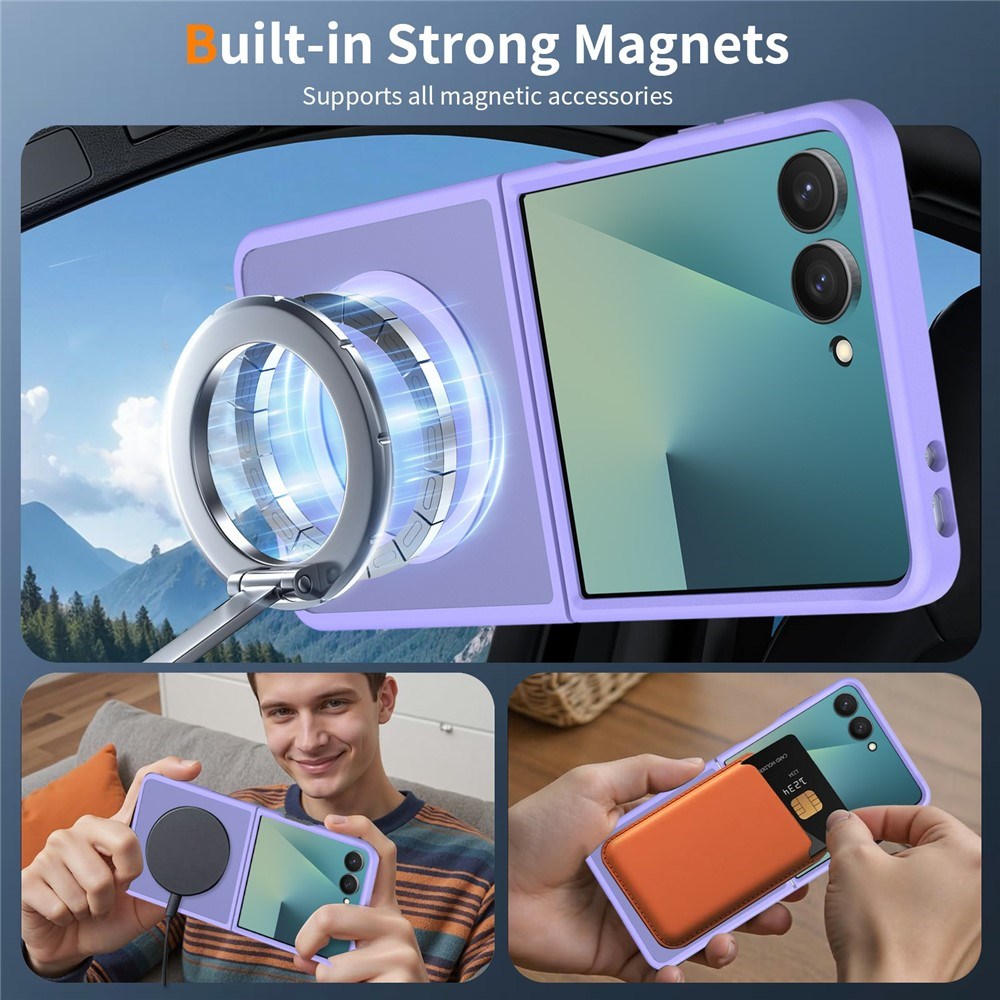 Samsung Galaxy Z Flip8 Mat Fleksibelt Plast Bagside Cover - MagSafe Kompatibel - Lilla