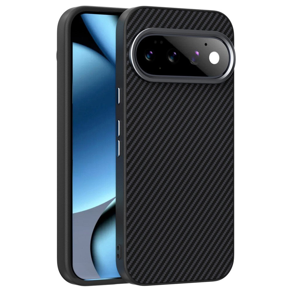 Google Pixel 11 ABEEL Hybrid Mobilcover m. Karbonfibretekstur - Sort