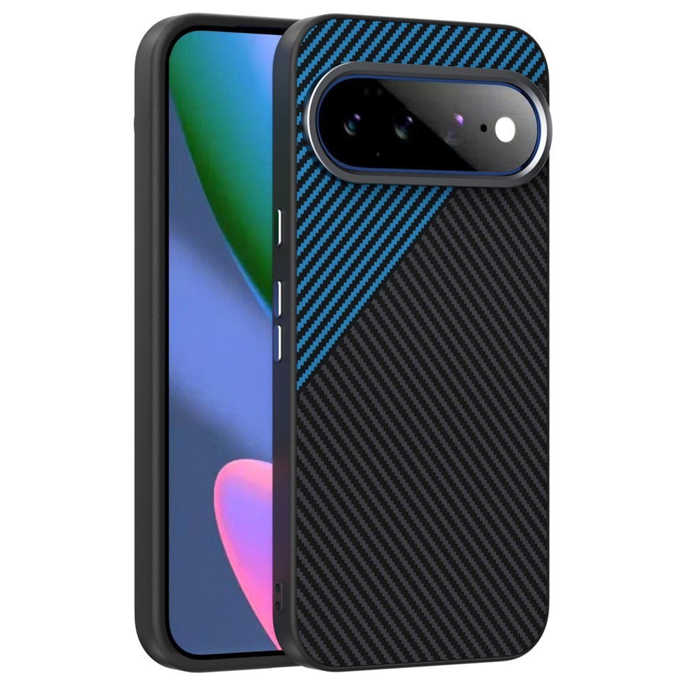 Google Pixel 11 Pro XL ABEEL Hybrid Mobilcover m. Karbonfibretekstur - Sort / Blå
