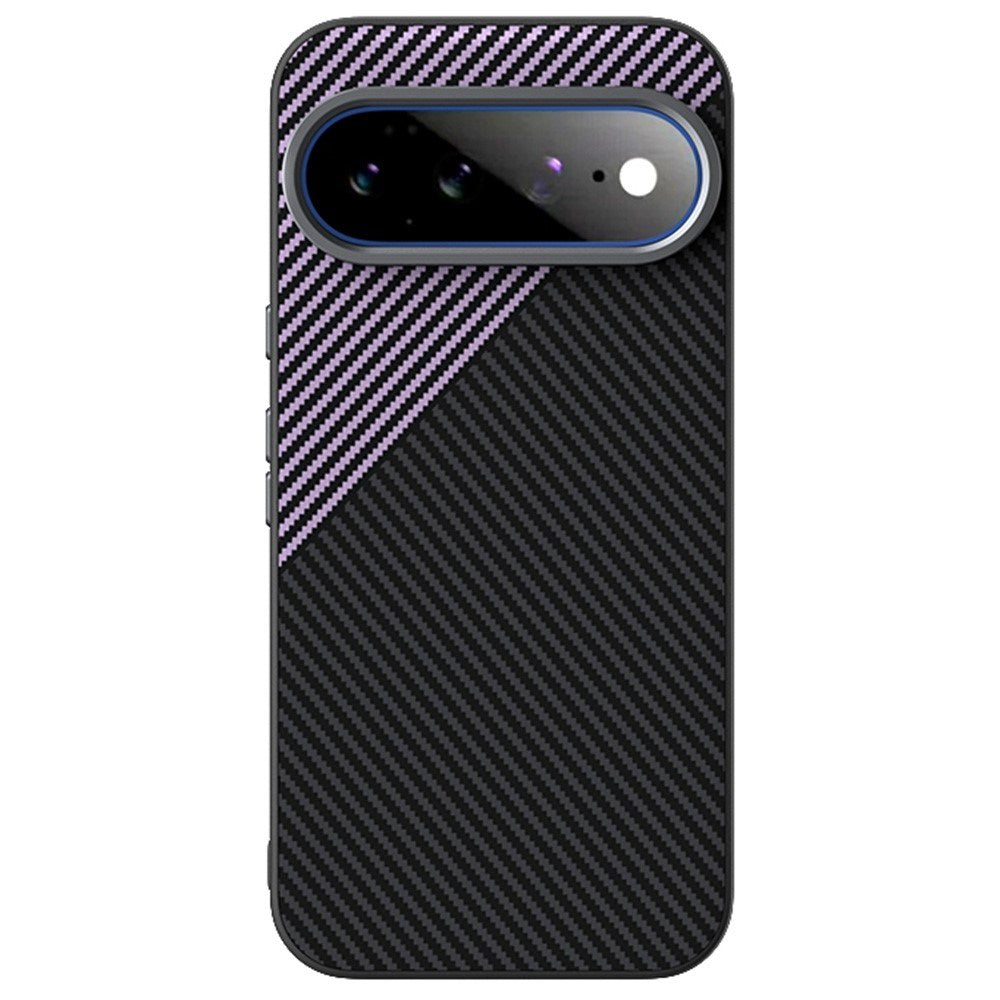 Google Pixel 11 Pro XL ABEEL Hybrid Mobilcover m. Karbonfibretekstur - Sort / Lilla
