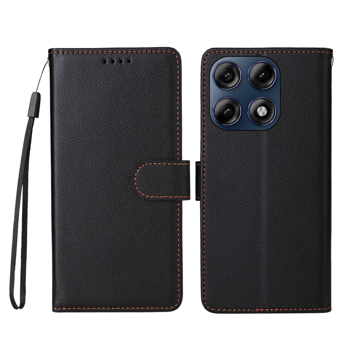Motorola Edge 70 Pro EIDERWOOD Kunstlæder Flip Cover m. Strop & Ståfunktion - Sort