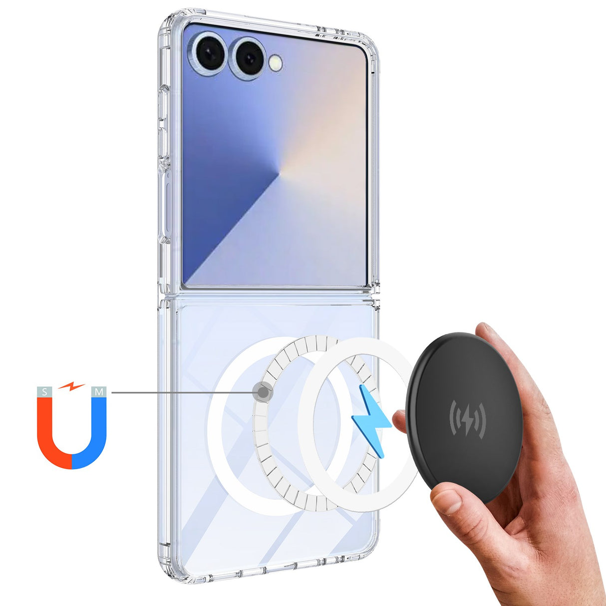 Samsung Galaxy Z Flip8 EIDERWOOD Hybrid Plast Bagside Cover - MagSafe Kompatibel - Gennemsigtig