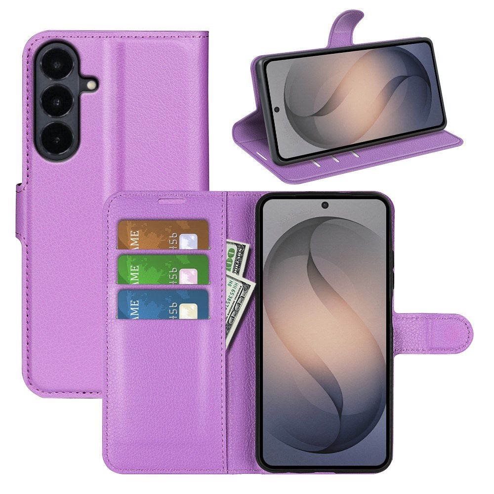 Samsung Galaxy S26 FE EIDERWOOD Kunstlæder Flipcover - Kortholder & Ståfunktion - Lilla