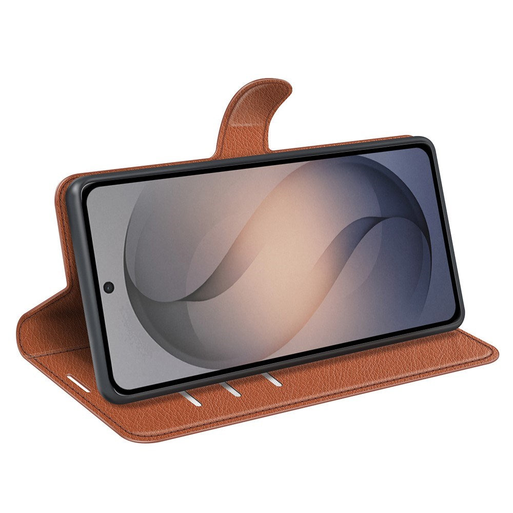 Samsung Galaxy S26 FE EIDERWOOD Kunstlæder Flipcover - Kortholder & Ståfunktion - Brun