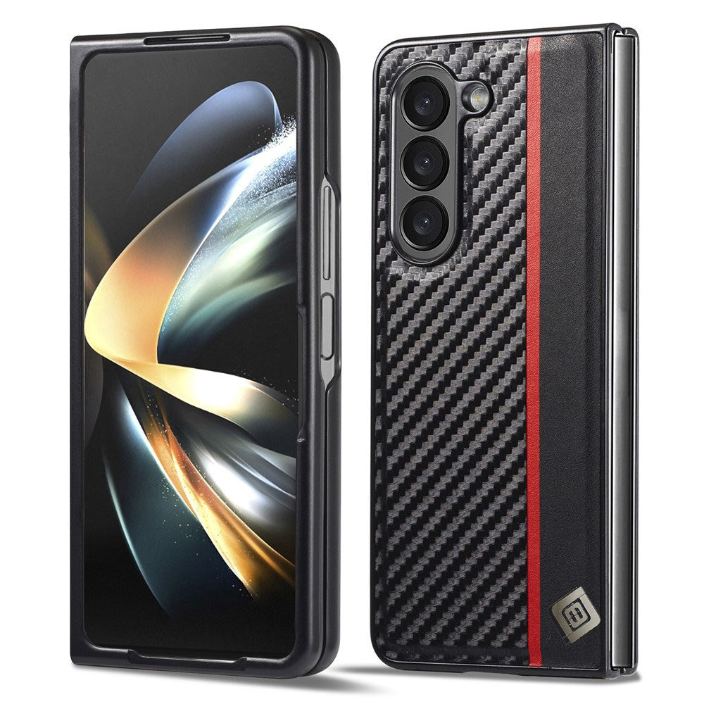 Samsung Galaxy Z Fold8 Ultra LC.IMEEKE Kunstlæder Mobilcover m. Carbon Fiber - Sort
