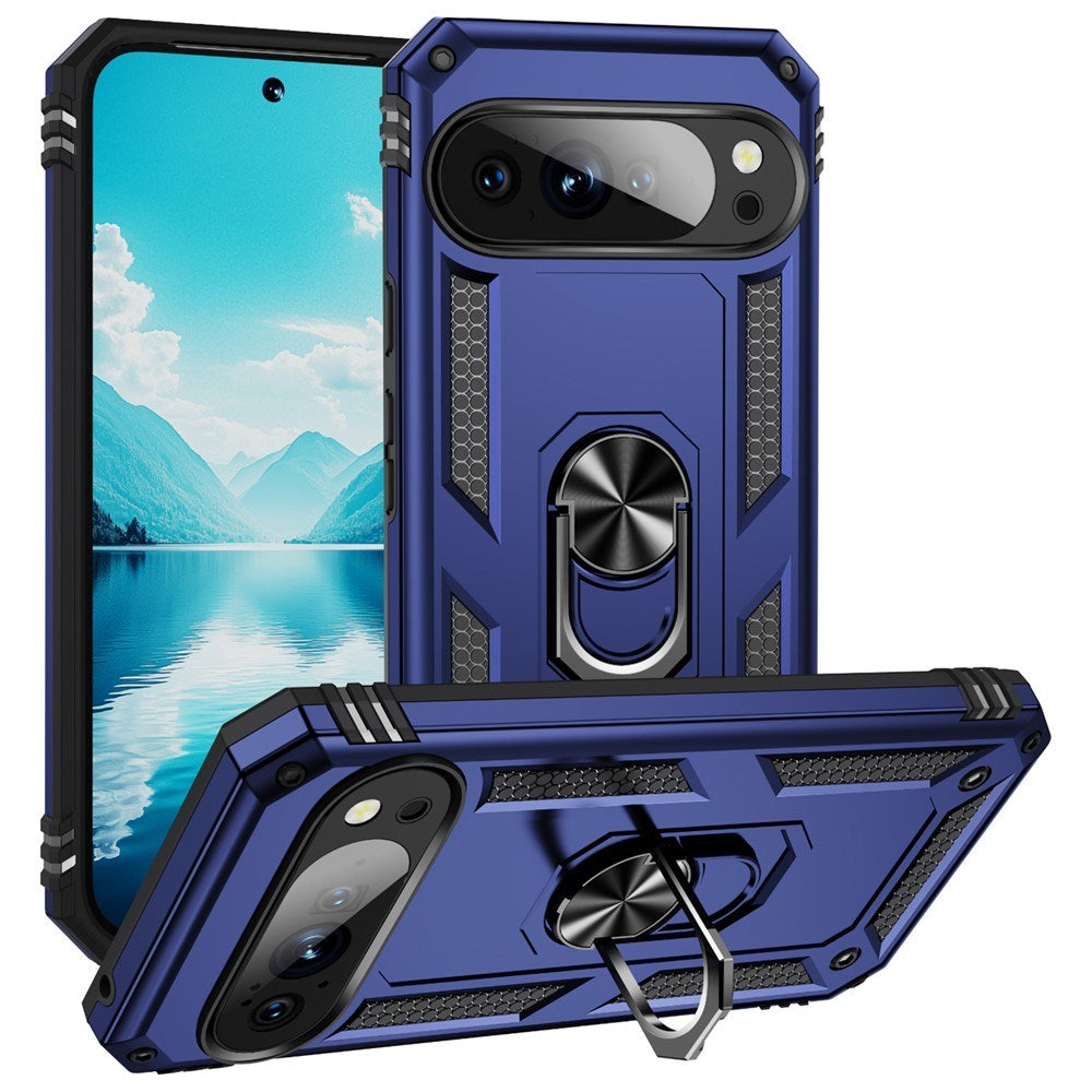 Google Pixel 11 / 11 Pro EIDERWOOD Håndværker Mobil Cover m. 360 Roterbar Kickstand - Blå