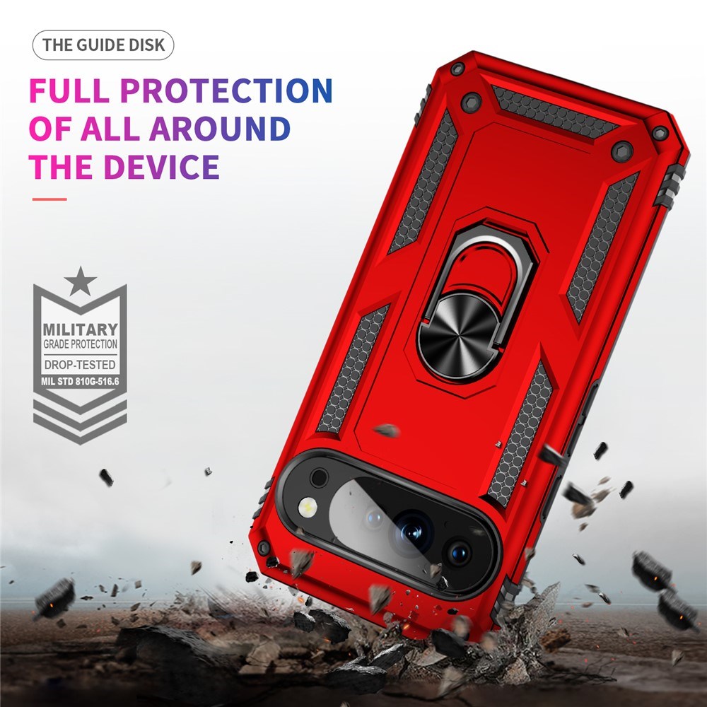 Google Pixel 11 Pro XL EIDERWOOD Håndværker Mobil Cover m. 360 Roterbar Kickstand - Red