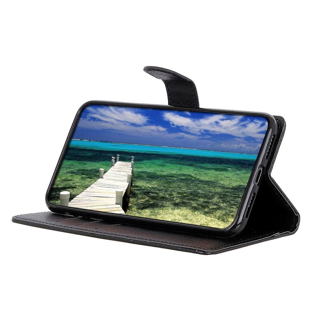 Samsung Galaxy A34 (5G) PU Litchi Læder Flip Cover m. Pung - Sort