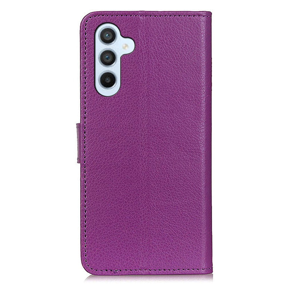 Samsung Galaxy A34 (5G) PU Litchi Læder Flip Cover m. Pung - Lilla