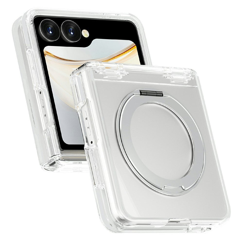 Samsung Galaxy Z Flip8 EIDERWOOD Hybrid Mobilcover m. Roterbar Kickstand - Gennemsigtig