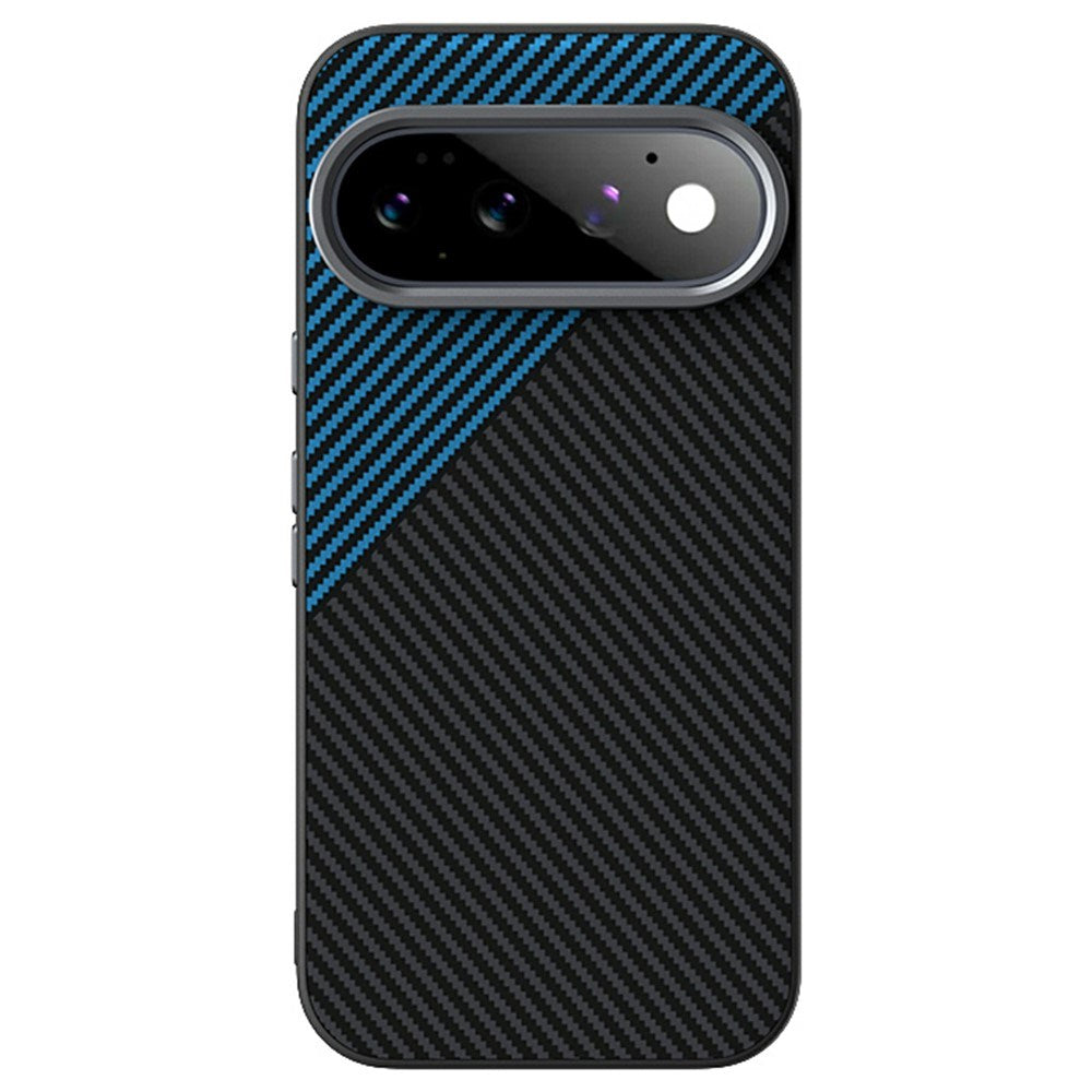 Google Pixel 11 Pro ABEEL Hybrid Mobilcover m. Karbonfibretekstur - Sort / Blå
