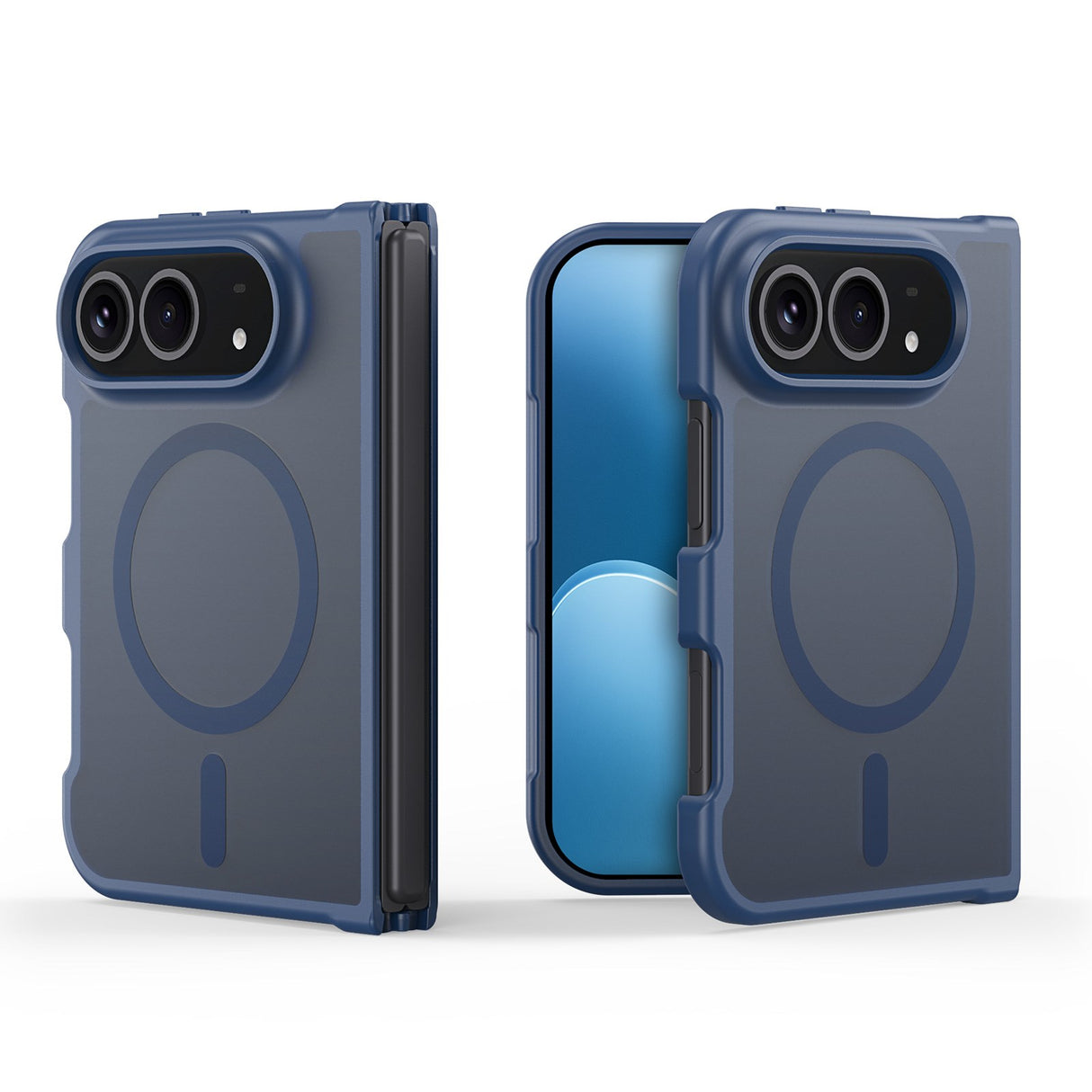 DUX DUCIS Yind Series iPhone Fold Hybrid Bagside Cover - MagSafe Kompatibel - Blå