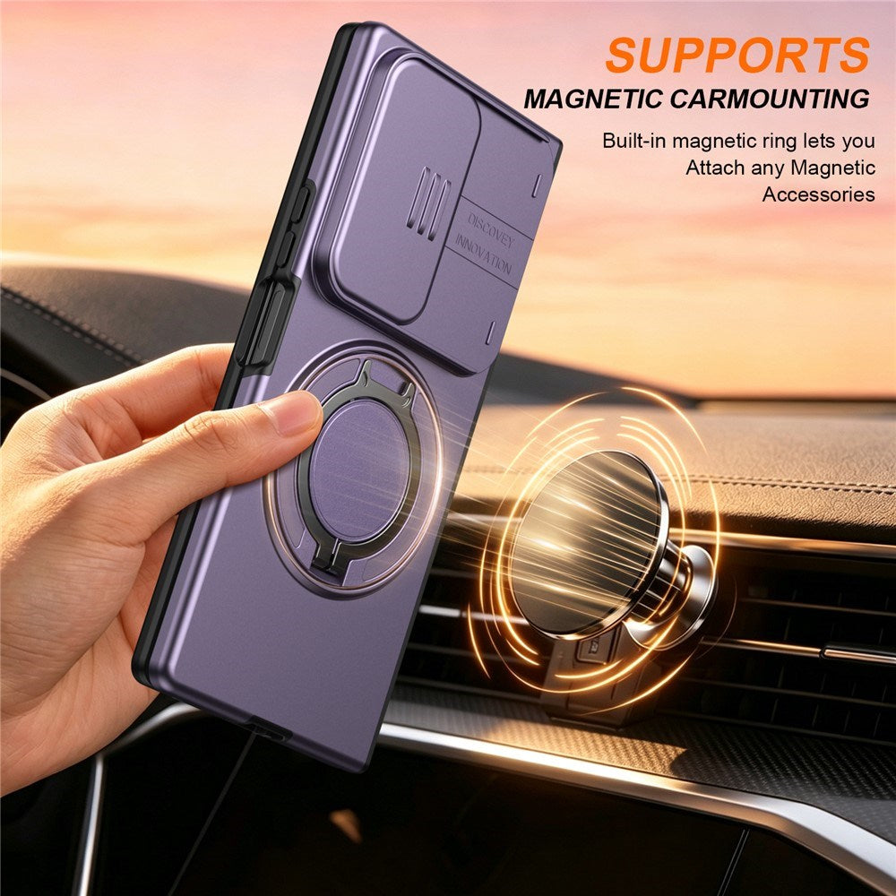 Samsung Galaxy Z Fold8 Ultra / Fold7 EIDERWOOD Hybrid Cover - 360° Roterbar Kickstand - Kameraslider - MagSafe Kompatibel - Lilla