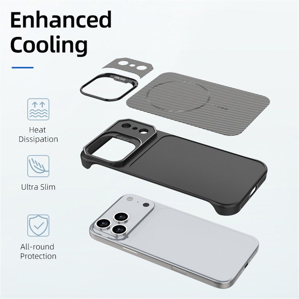 EIDERWOOD iPhone 18 Pro / 17 Pro Carbon Fiber Bagsidecover med Ståfunktion - MagSafe Kompatibelt - Blå