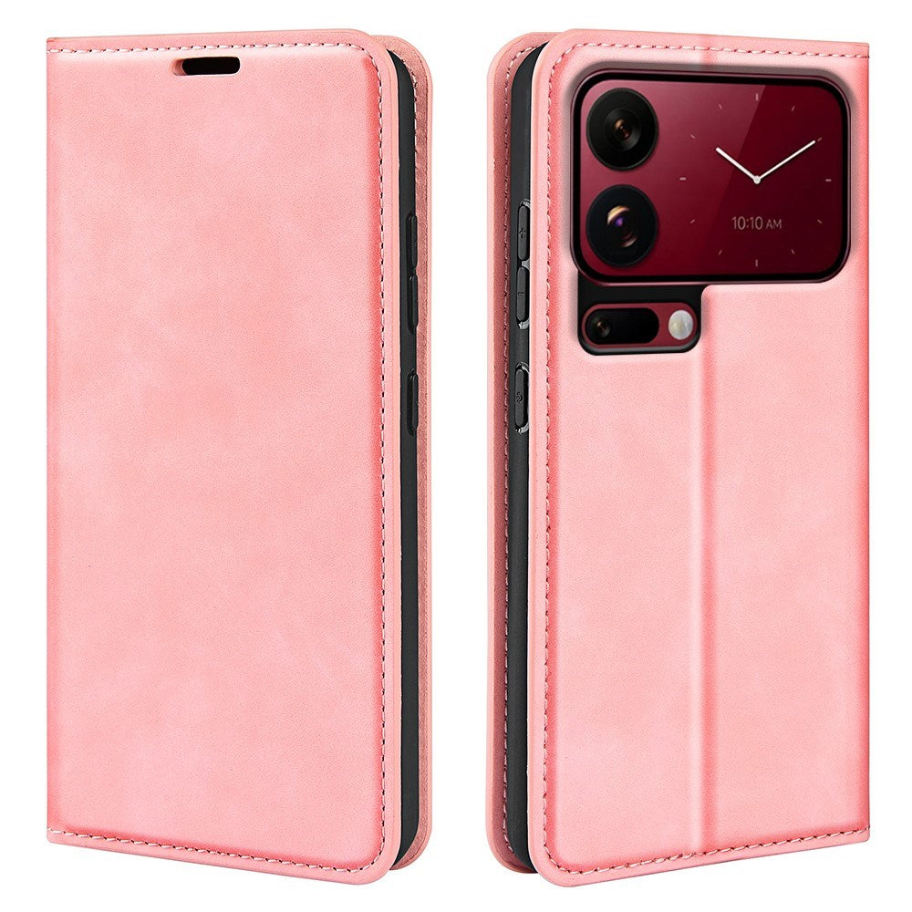 EIDERWOOD Xiaomi 18 Pro Max Kunstlæder Flip Cover med Ståfunktion og Kortholder - Lyserød