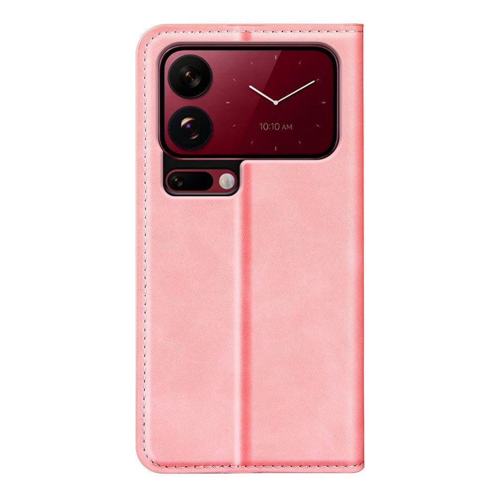 EIDERWOOD Xiaomi 18 Pro Max Kunstlæder Flip Cover med Ståfunktion og Kortholder - Lyserød