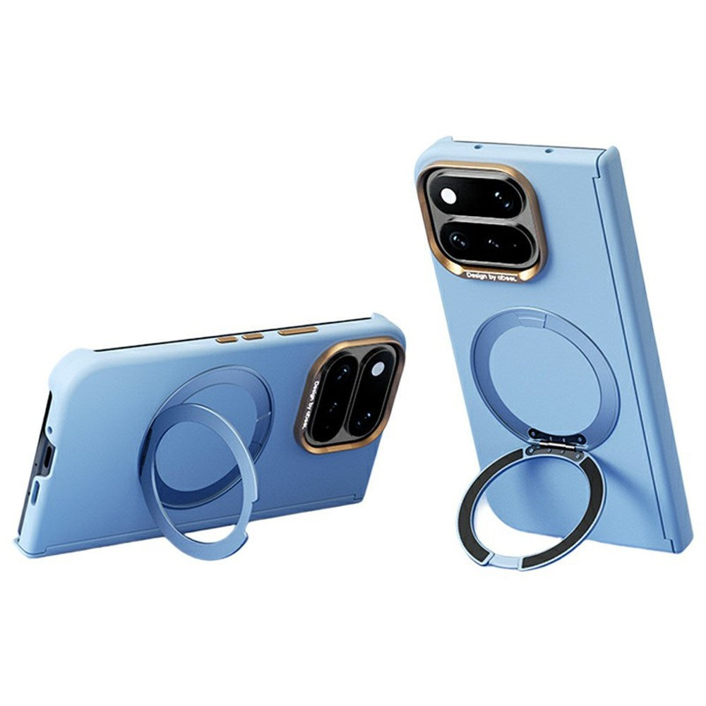 Google Pixel 11 Pro Fold ABEEL Hårdt Soft-Touch Plast Bagside Cover m. Kickstand - MagSafe Kompatibel - Lyseblå