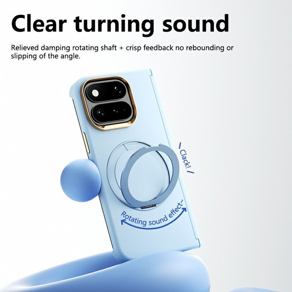 Google Pixel 11 Pro Fold ABEEL Hårdt Soft-Touch Plast Bagside Cover m. Kickstand - MagSafe Kompatibel - Lyseblå