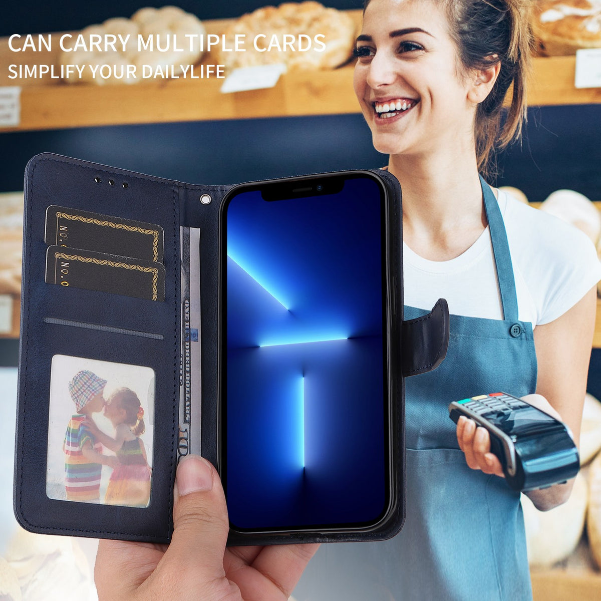 Honor 600 Smart EIDERWOOD Flip Cover i Kunstlæder - Blå