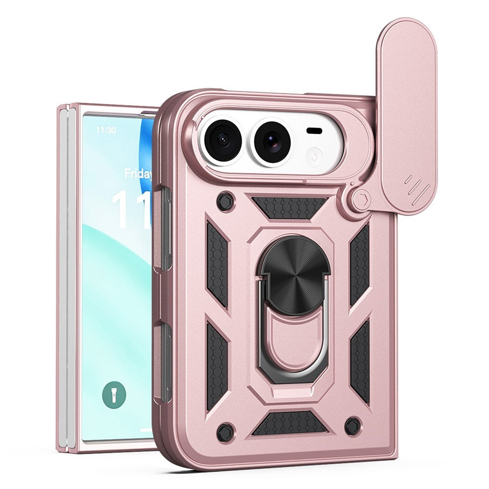 EIDERWOOD iPhone Fold Hybrid Håndværker Cover med Ståfunktion & Cam Slider - Rose Gold