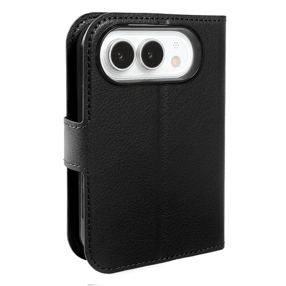 iPhone Fold EIDERWOOD Kunstlæder Flip Cover m. Kortholder - Sort