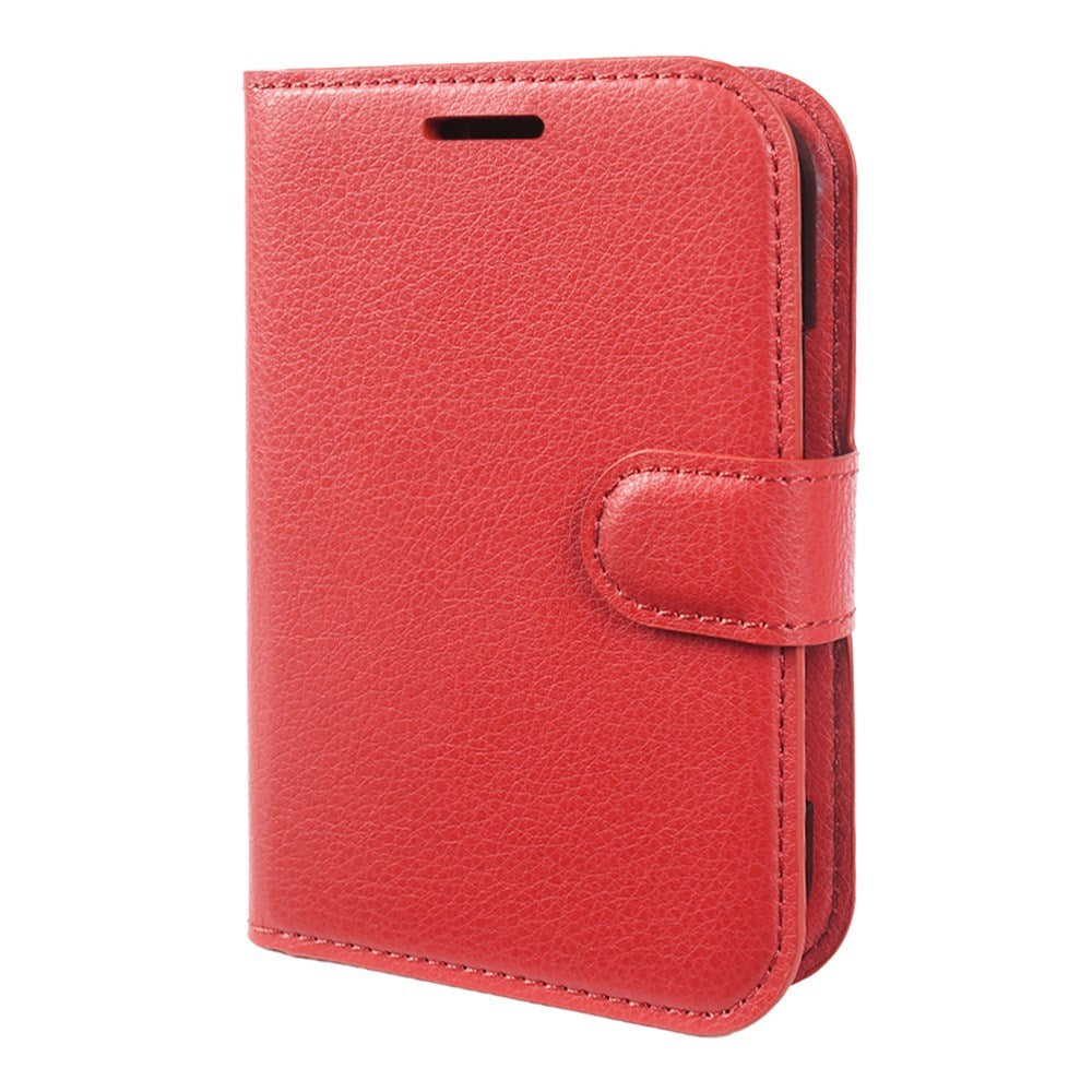 iPhone Fold EIDERWOOD Kunstlæder Flip Cover m. Kortholder - Rød