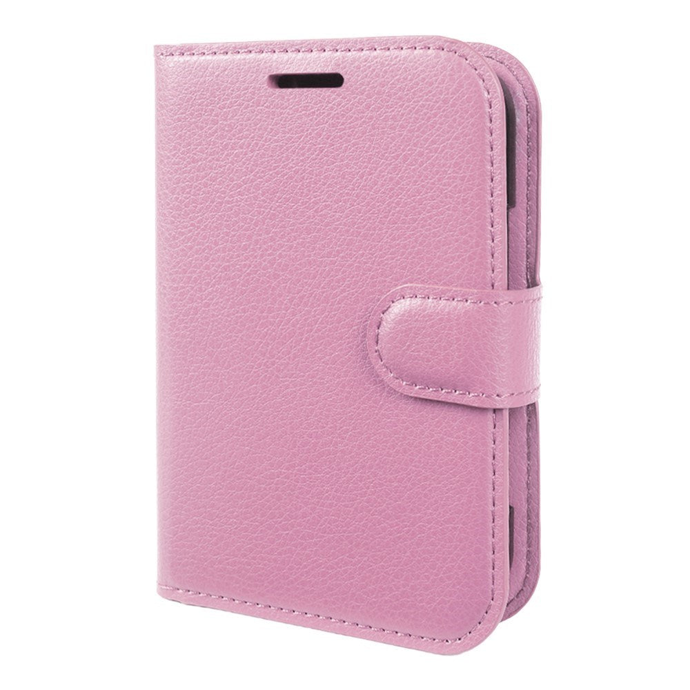 iPhone Fold EIDERWOOD Kunstlæder Flip Cover m. Kortholder - Lyserød