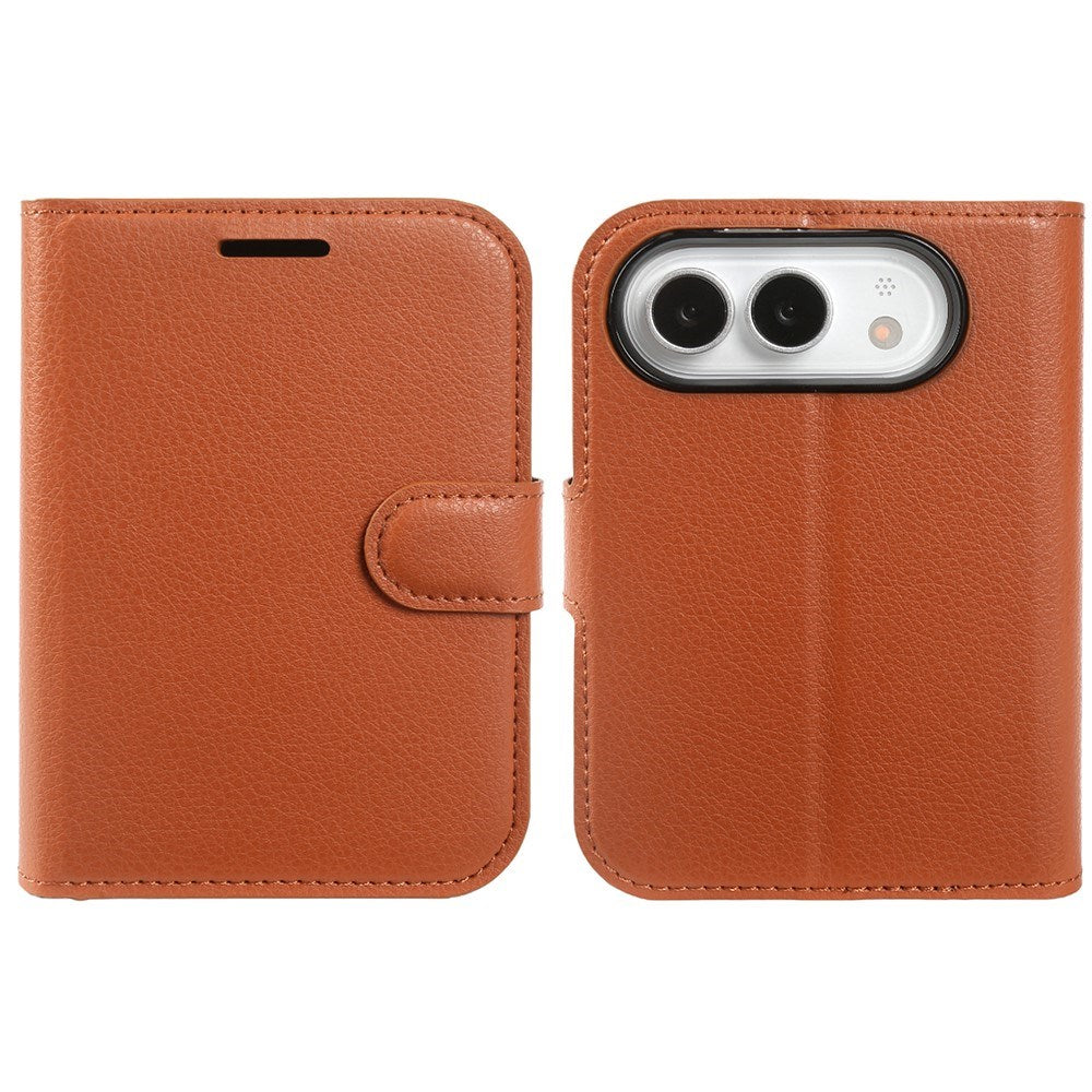 iPhone Fold EIDERWOOD Kunstlæder Flip Cover m. Kortholder - Brun