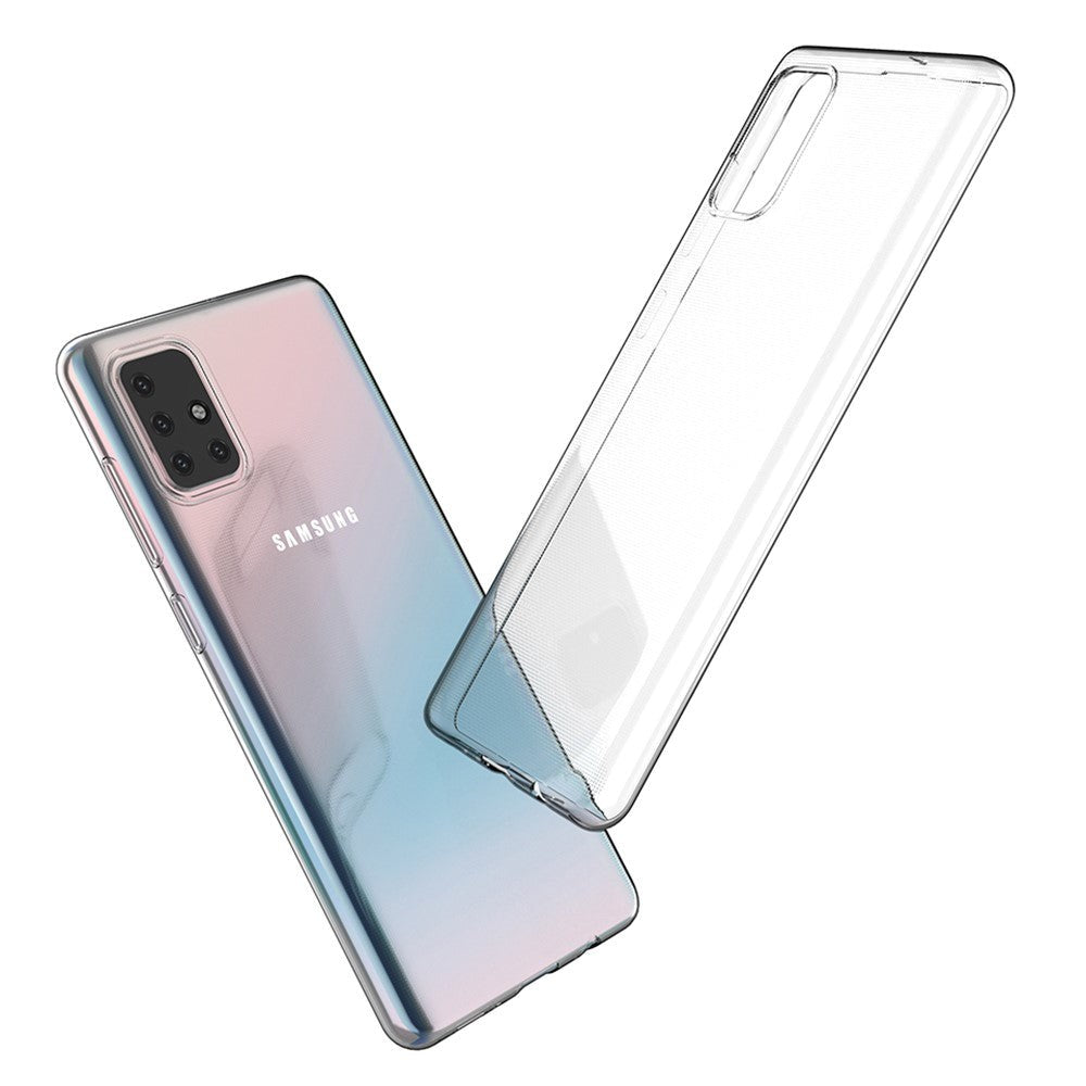 Samsung Galaxy A71 Fleksibelt Plastik Bagside Cover - Gennemsigtig