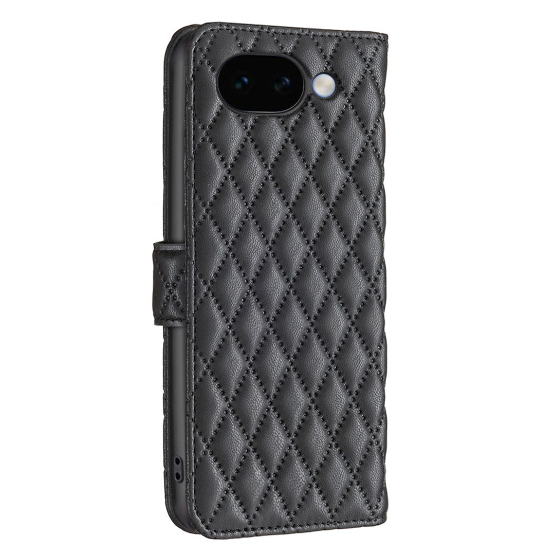 Google Pixel 11a EIDERWOOD Tekstureret Kunstlæder Flip Cover - Sort