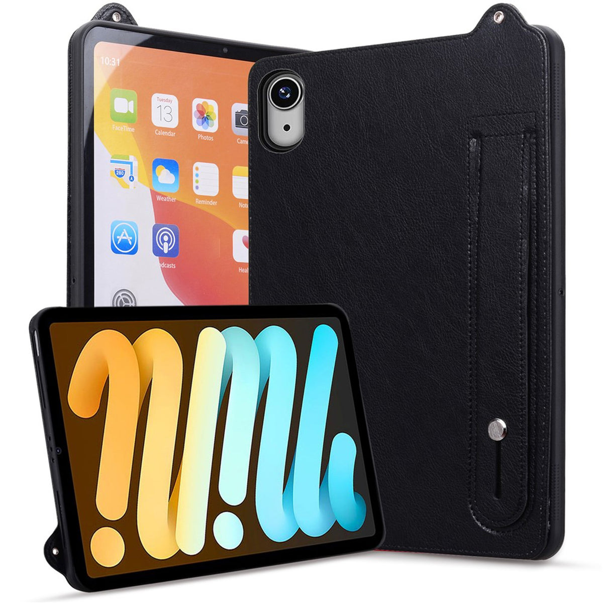 iPad Mini (2026) 8. Gen. EIDERWOOD Kunstlæder Bagside Cover m. Strop - Sort