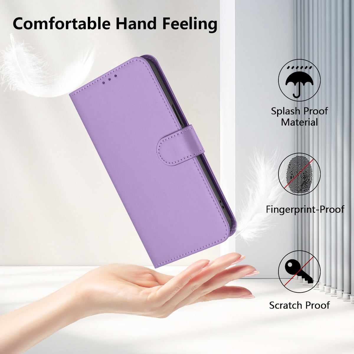 Xiaomi Redmi Note 17 (5G) EIDERWOOD Kunstlæder Flip Cover m. Strop & Kortholder - Lilla