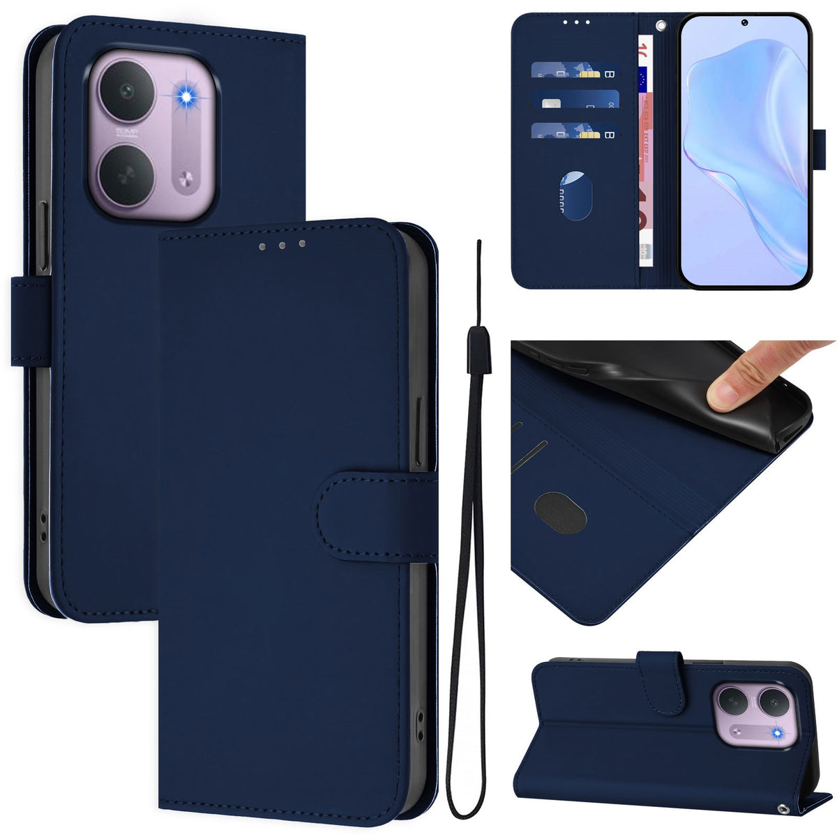 EIDERWOOD Xiaomi Redmi 17C (5G) Kunstlæder Flip Mobil Cover m. Strop - Blå