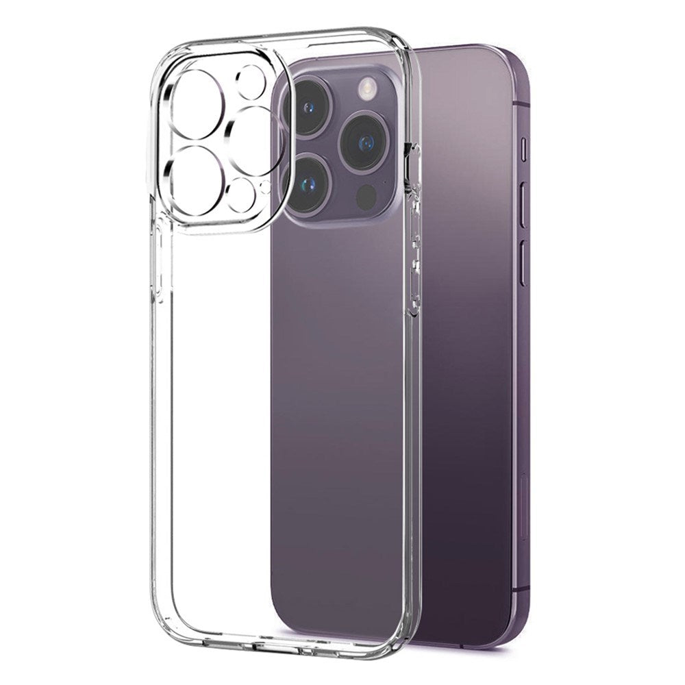 iPhone 14 Pro Max NORTHJO 2-i-1 Sæt - Fleksibelt Plast Mobil Cover & Skærmbeskyttelsesglas - Gennemsigtig