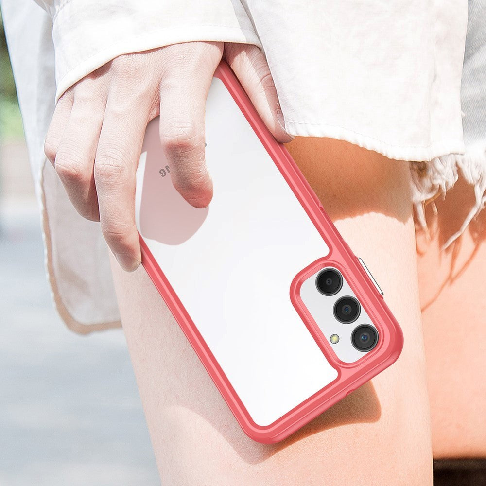 Samsung Galaxy A24 Cover Acrylic Combo - Gennemsigtig / Rød