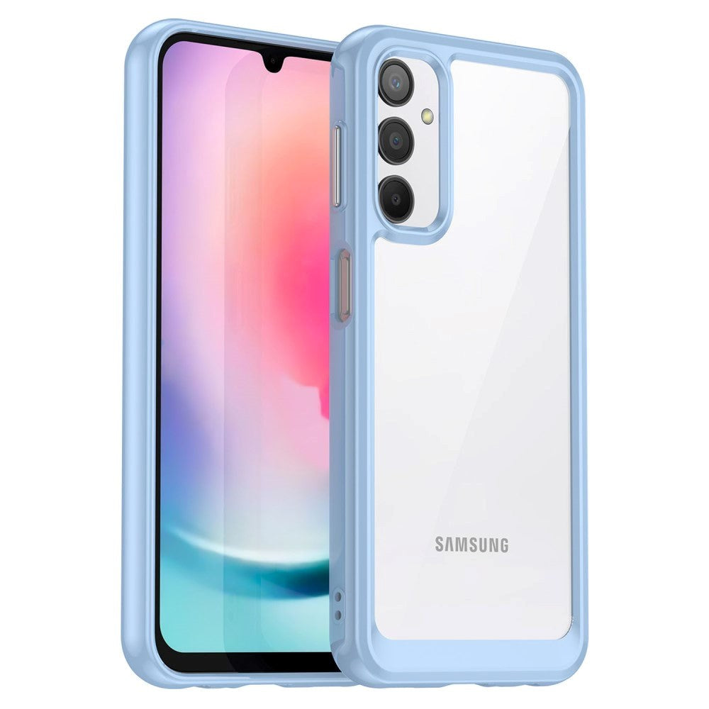 Samsung Galaxy A24 Cover Acrylic Combo - Gennemsigtig / Blå
