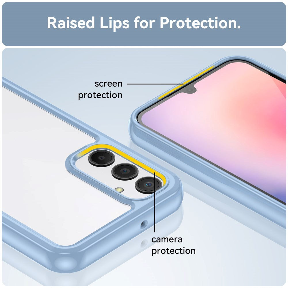 Samsung Galaxy A24 Cover Acrylic Combo - Gennemsigtig / Blå