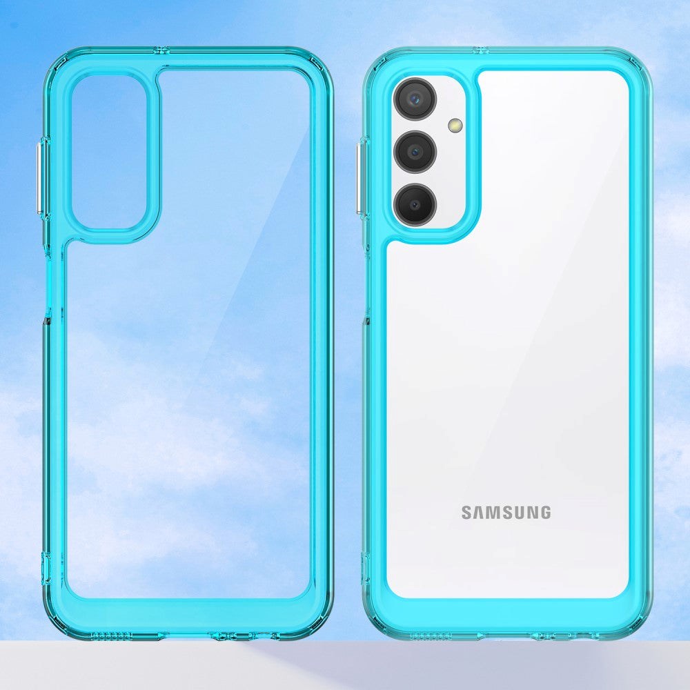 Samsung Galaxy A24 Cover Acrylic Combo - Gennemsigtig / Turkis
