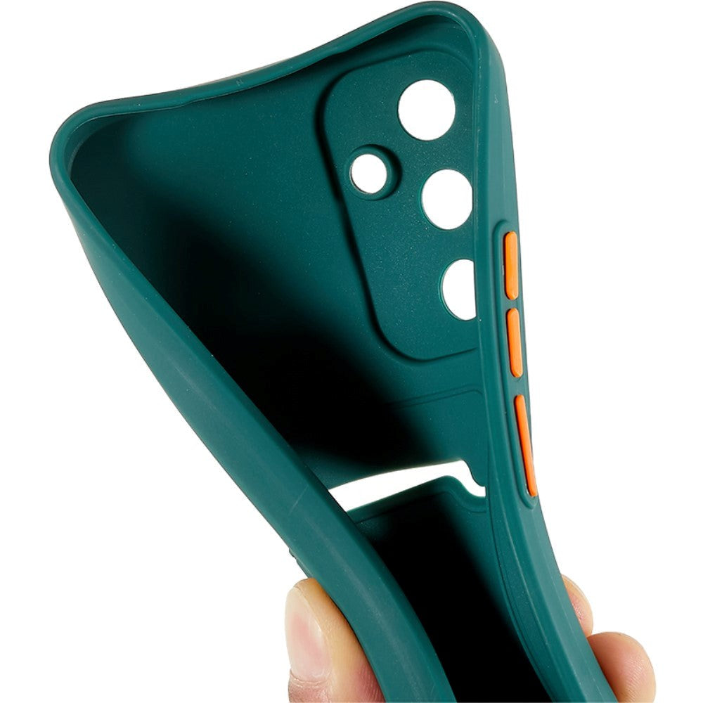 Samsung Galaxy A54 (5G) Fleksibel Plastik Bagside Cover m. Kortholder - Grøn