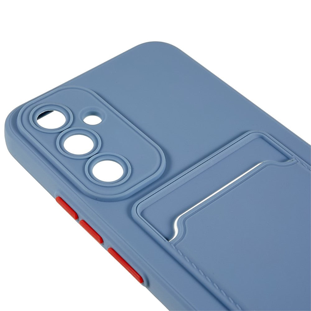 Samsung Galaxy A54 (5G) Fleksibel Plastik Bagside Cover m. Kortholder - Gråblå