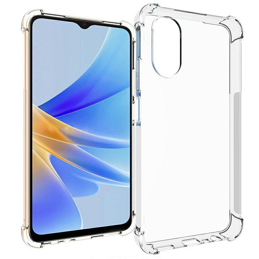 OPPO A17 EIDERWOOD Fleksibelt Plast Bagside Cover m. Forstærkede Hjørner - Gennemsigtig