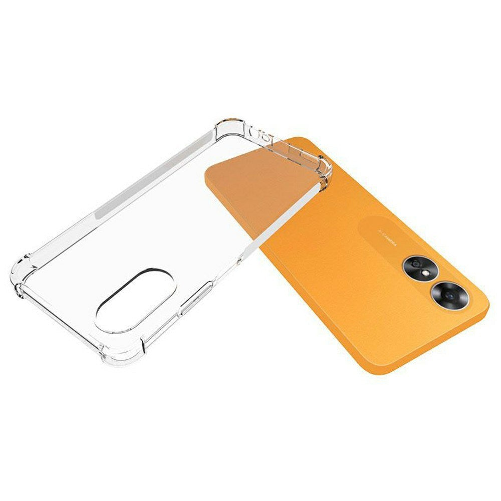 OPPO A17 EIDERWOOD Fleksibelt Plast Bagside Cover m. Forstærkede Hjørner - Gennemsigtig
