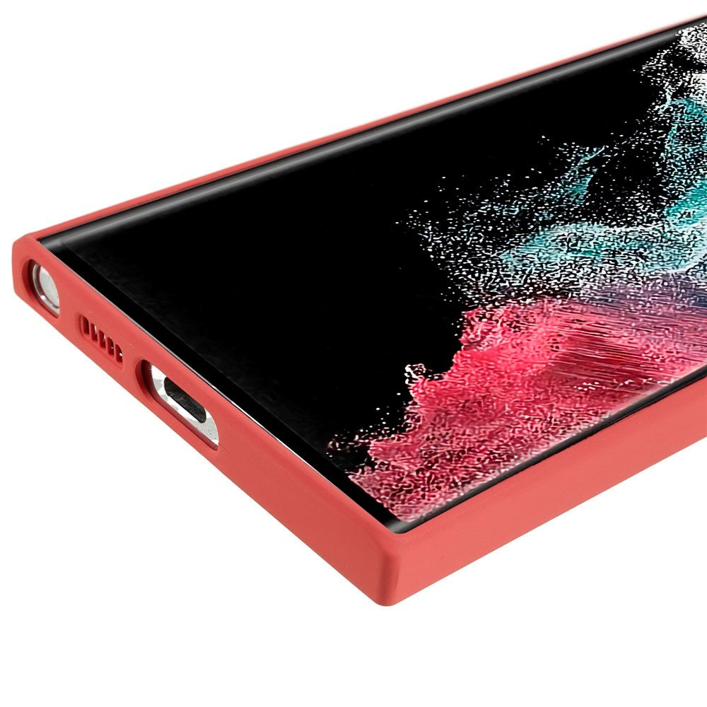 Samsung Galaxy S22 Ultra - EIDERWOOD Foret Fleksibelt Plast Cover - Mørkerød