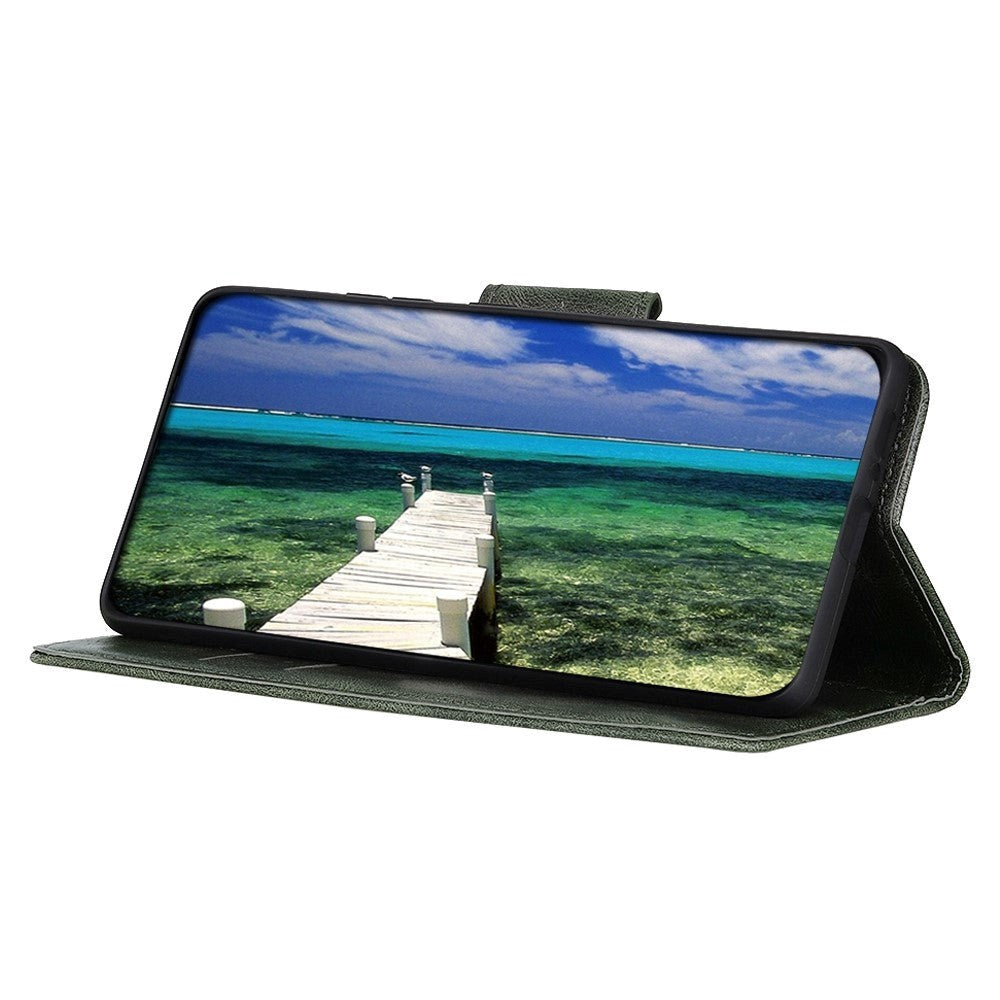 Xiaomi Redmi Note 12 (4G) Læder Flip Cover m. Pung & Ståfunktion - Grøn