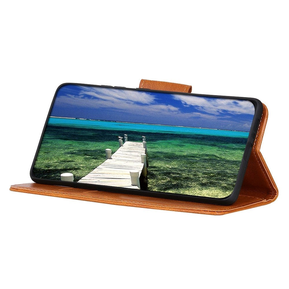 Xiaomi Redmi Note 12 (4G) Læder Flip Cover m. Pung & Ståfunktion - Brun