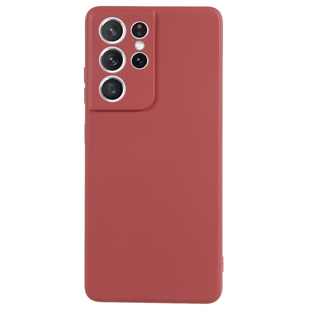 Samsung Galaxy S21 Ultra - EIDERWOOD Foret Fleksibelt Plast Cover - Mørkerød