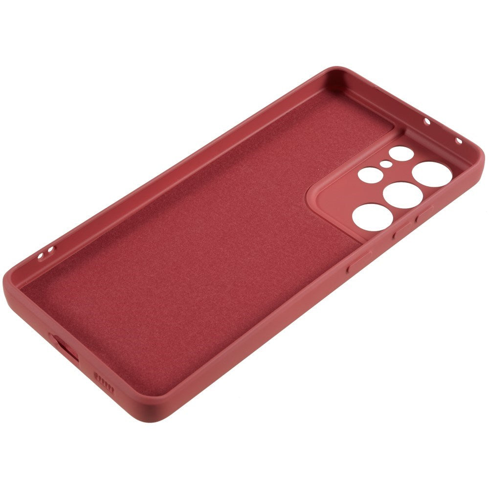 Samsung Galaxy S21 Ultra - EIDERWOOD Foret Fleksibelt Plast Cover - Mørkerød