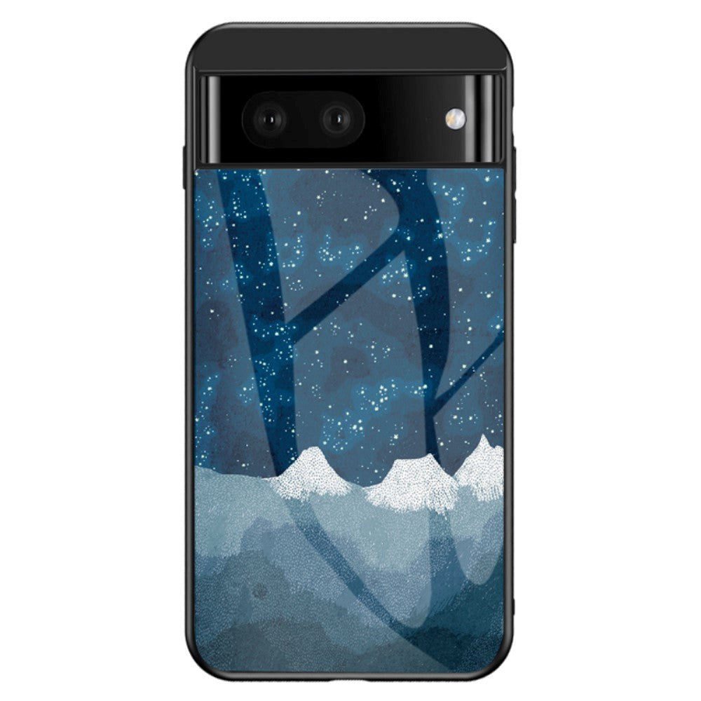 Google Pixel 7A Bagside Cover med Glasbagside - Nattehimmel